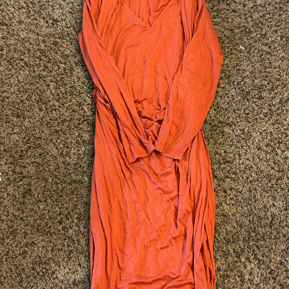 VENUS Vibrant Orange Long Sleeve Dress